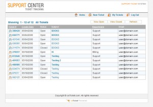 Captura del gestor de tickets osTicket