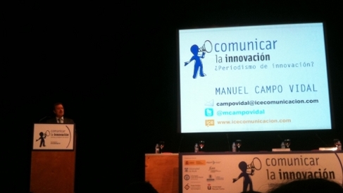 Manuel Campo Vidal durant la jornada Comunicar la Innovación