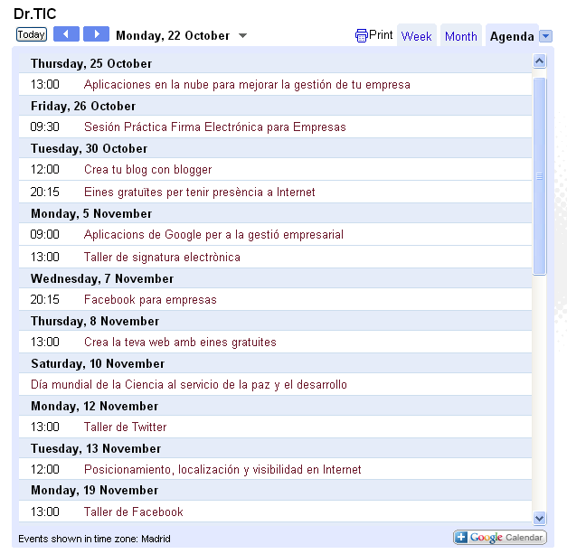 El nostre calendari formatiu