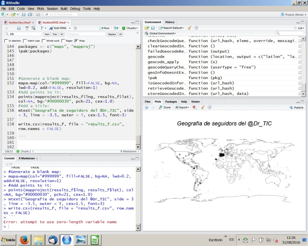Proceso de análisis de Seguidores del Dr. TIC con R y TwitterR