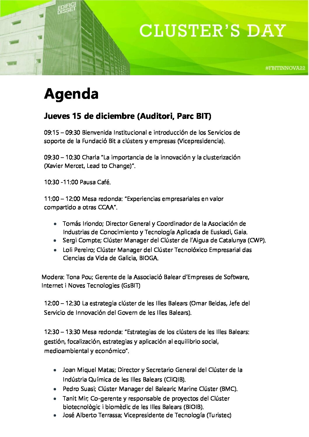 Agenda Clústers Day- CAST 2.400 molècules trobades